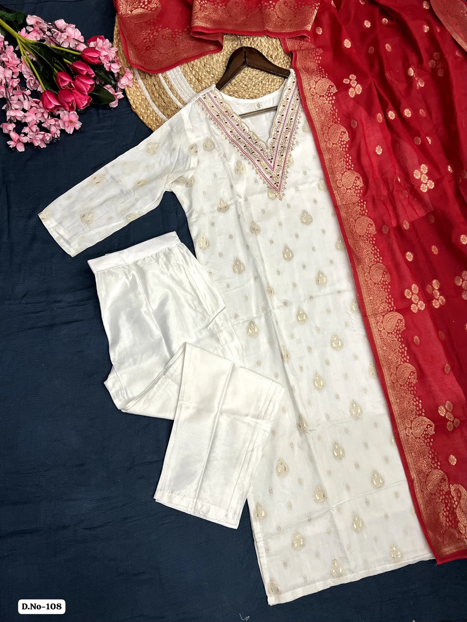 KF 108 Kalaai Viscose Jacquard Kurti With Bottom Dupatta Suppliers In India